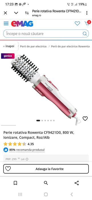 Perie rotativa Rowenta noua