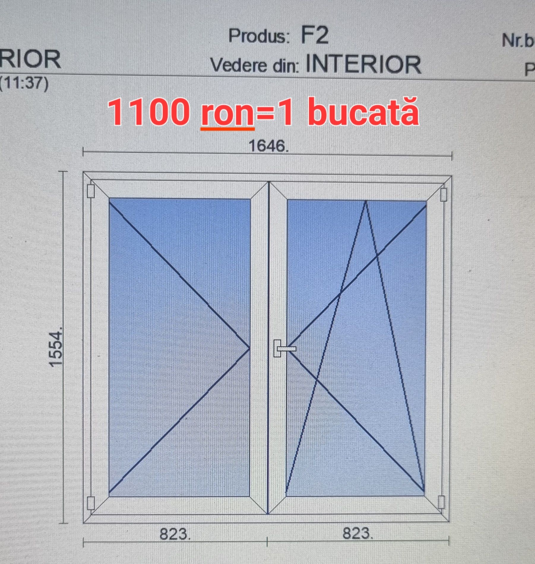 Fereastră 4 camere albă