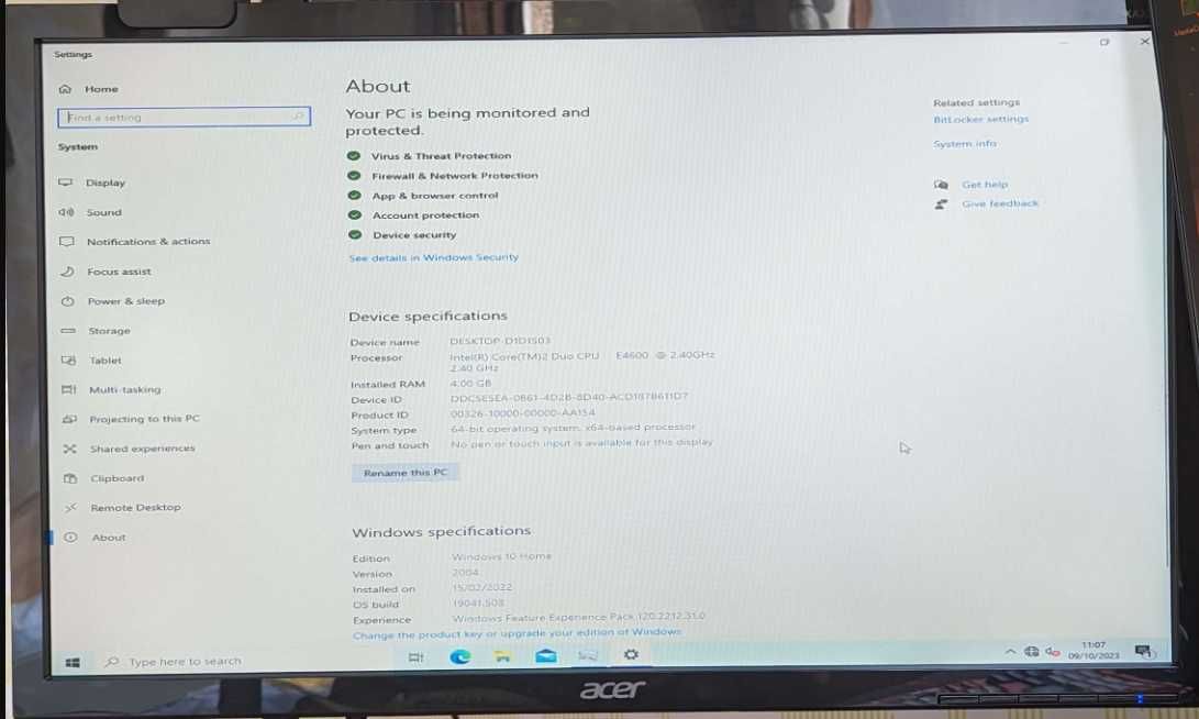 Комютър за дома/офиса Dell Inspiron 530 Windows 10 4gb Ram 500GB HDD