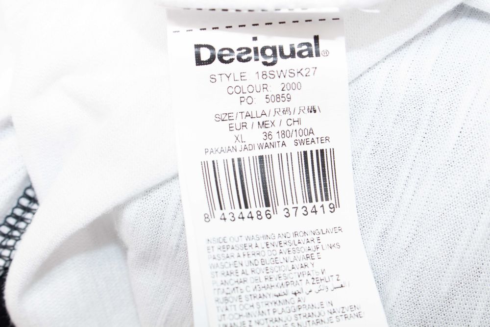 Desigual Disney Mickey Mouse суичър дълъг пуловер черно и бяло XL