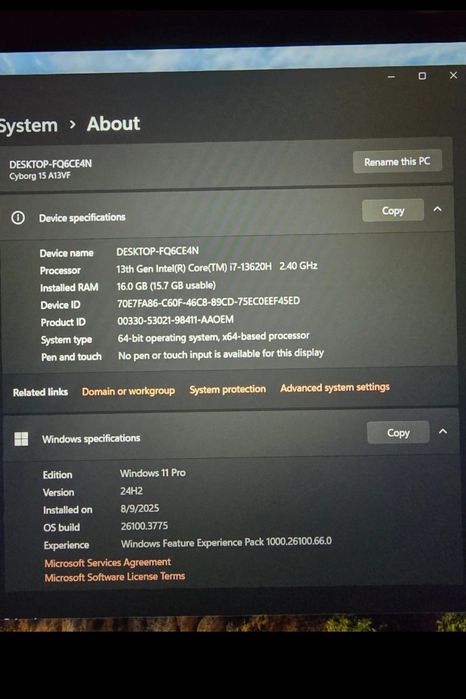Vând Laptop Gaming MSI Cyborg 15 A13VF