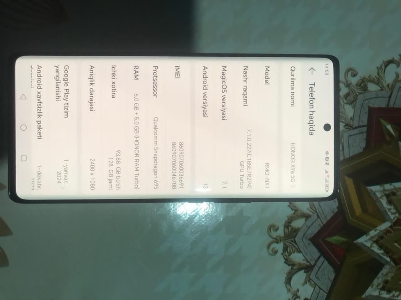 HONOR X9a 6-128 Gb turbo 5g