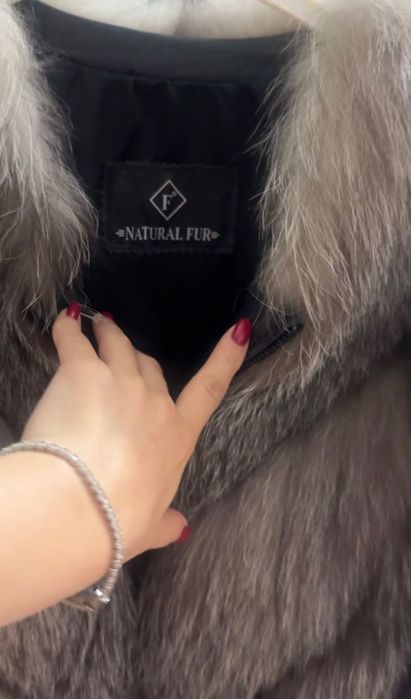 Haină de blana din vulpe argintie