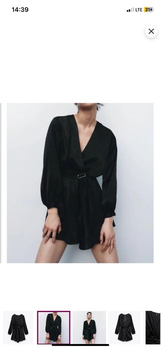 Zara, сатенен мини гащеризон
