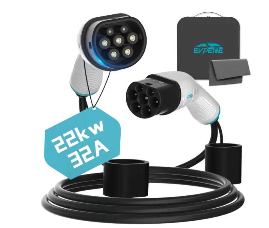Cablu de incarcare EV de tip 2 la type2 , 5 m certificat CE RCM