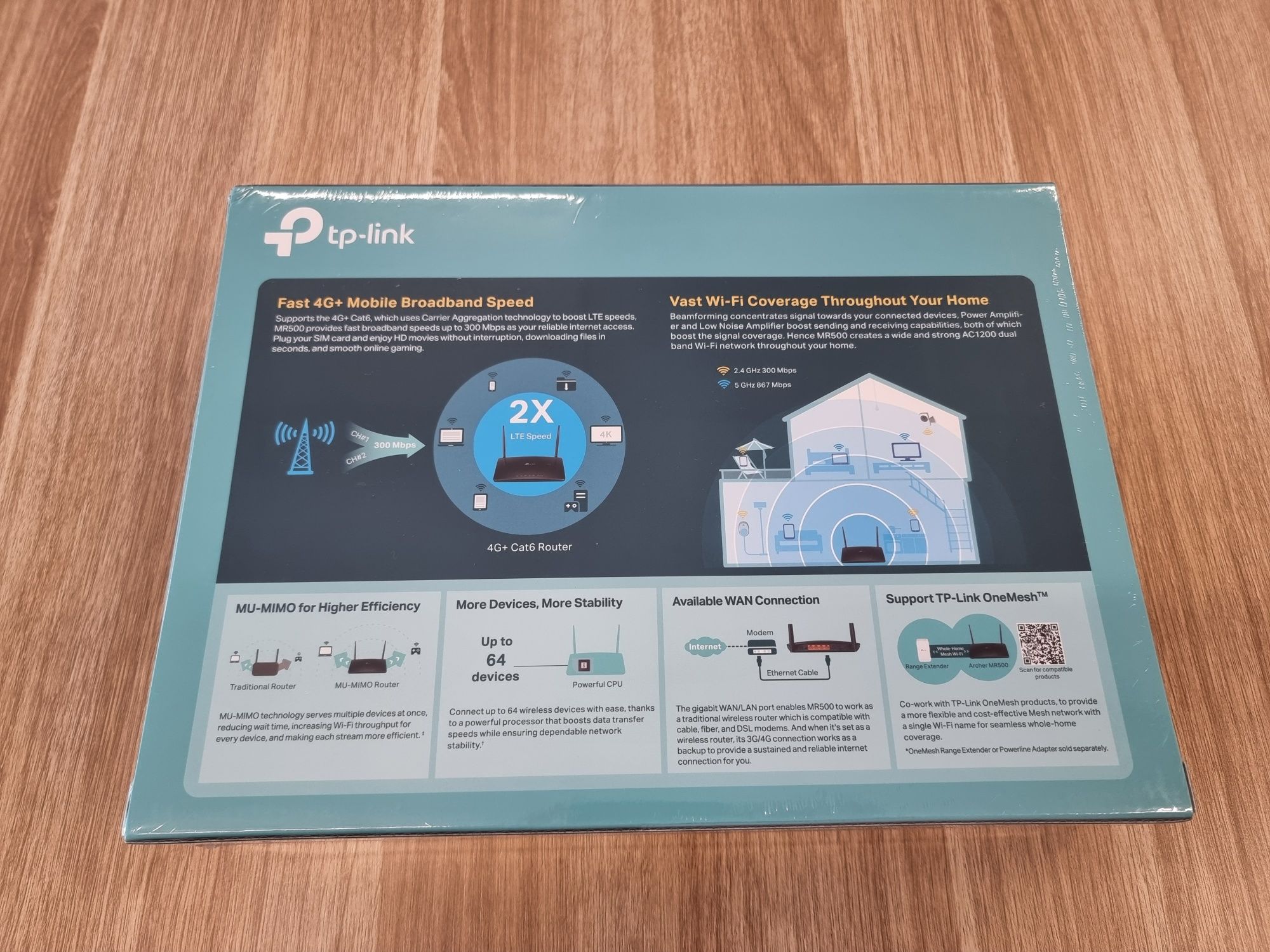 Router Wifi TP Link MR500 4G+ Cat6 sigilat