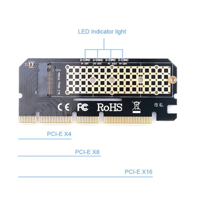 Преходник M.2 (M2) NVMe SSD към PCIE 3.0 X16 + Гаранция