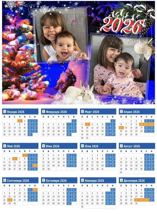 Еднолистни календари2026