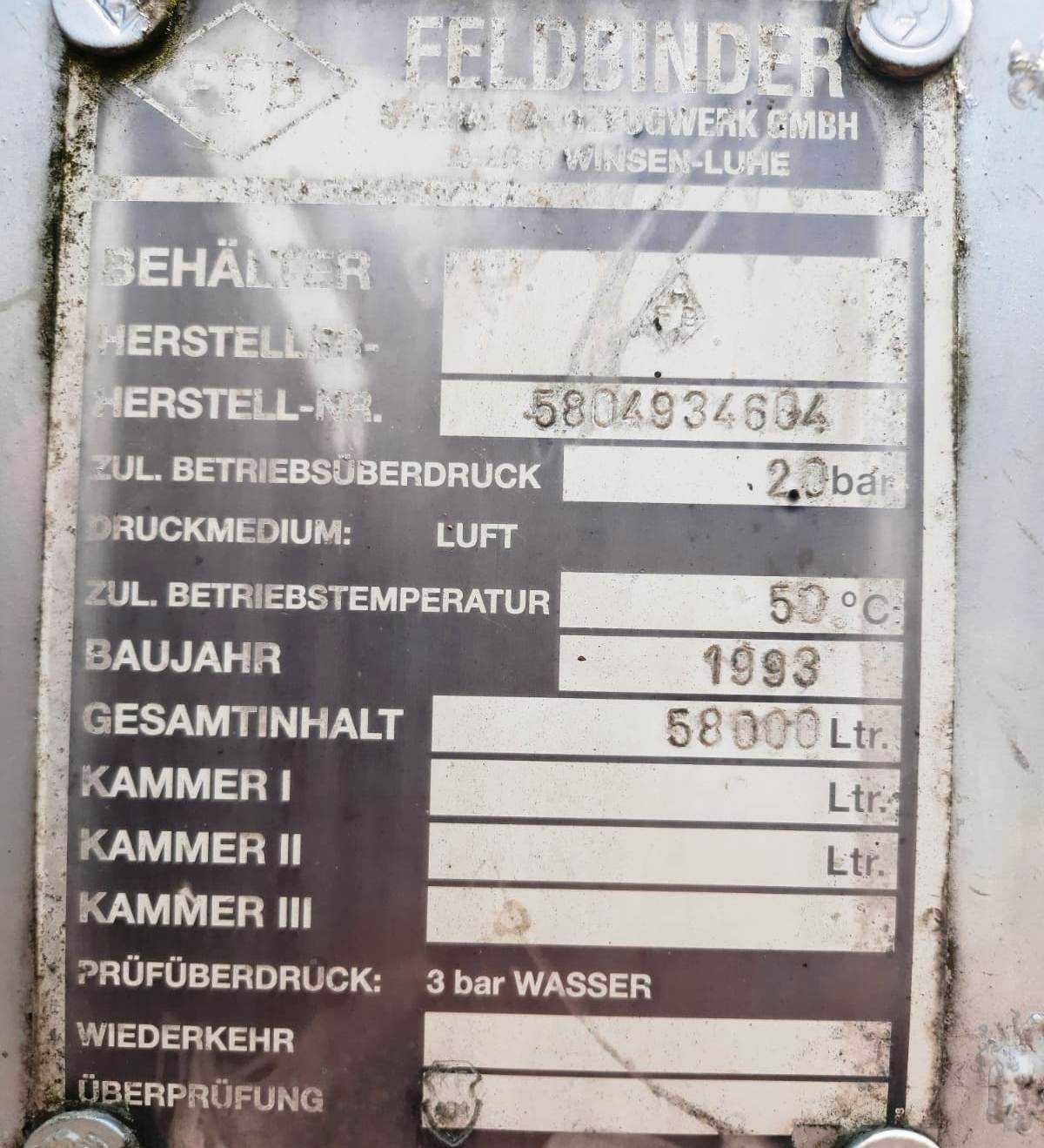 Semiremorca Silo Feldbinder 58 m3