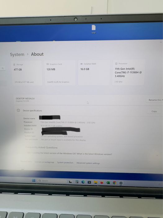 Dell Inspiron 13 5310 i7-11390H,16GB RAM,SSD 512GB Ultracompact