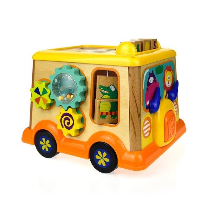 Дървен автобус с активности