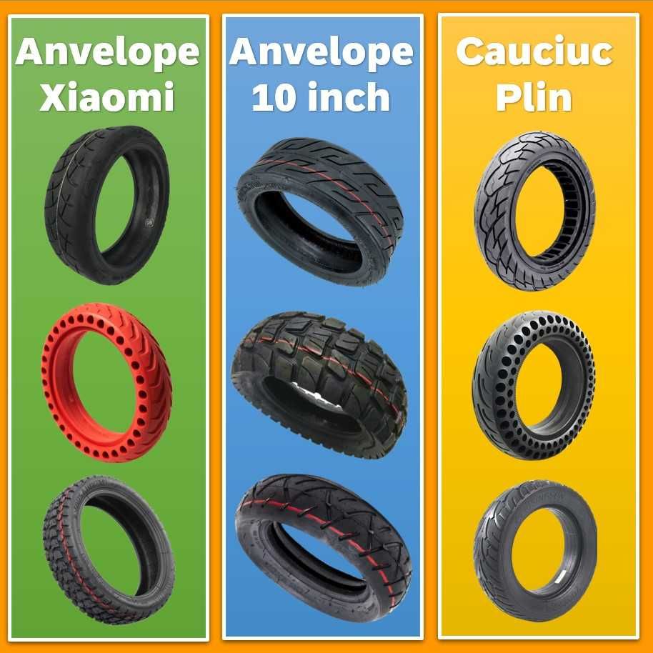 Set 2 Anvelope tubeless 14x2.50 scuter trotineta 14 inch cauciuc moped