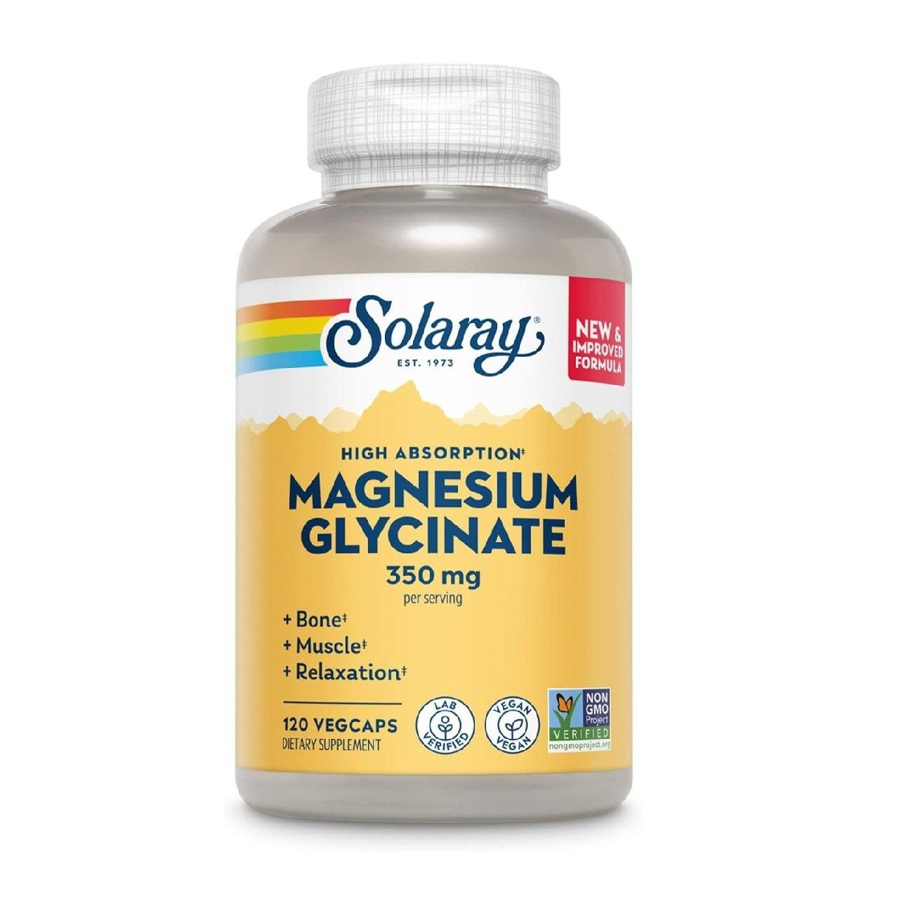 Solaray Magnesium Glycinate, новый и улучшенный полностью хелатный бис