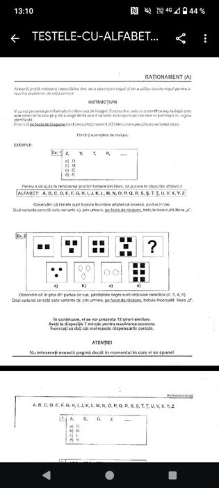 Vând teste psihologice MAI, MAPN