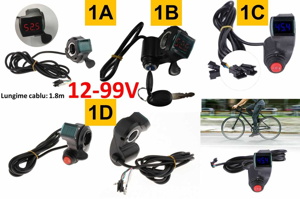 Acceleratie bicicleta electrica cu display 24V, 36V, 48V Nou!