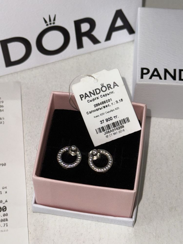 Серьги Pandora (оригинал) — как новые!