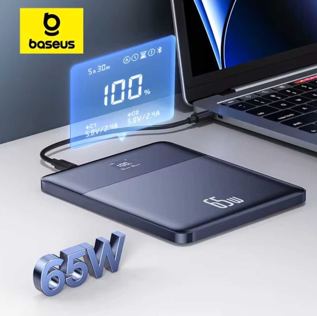 Baseus Blade2 Ultra-Thin 65W Power Bank 12000mAh For Macbook iPhone 16