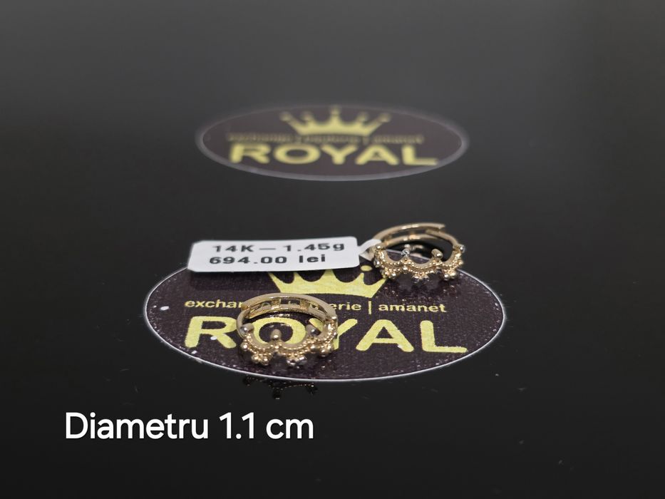 Bijuteria Royal: Cercei aur 14k/1.45 gr