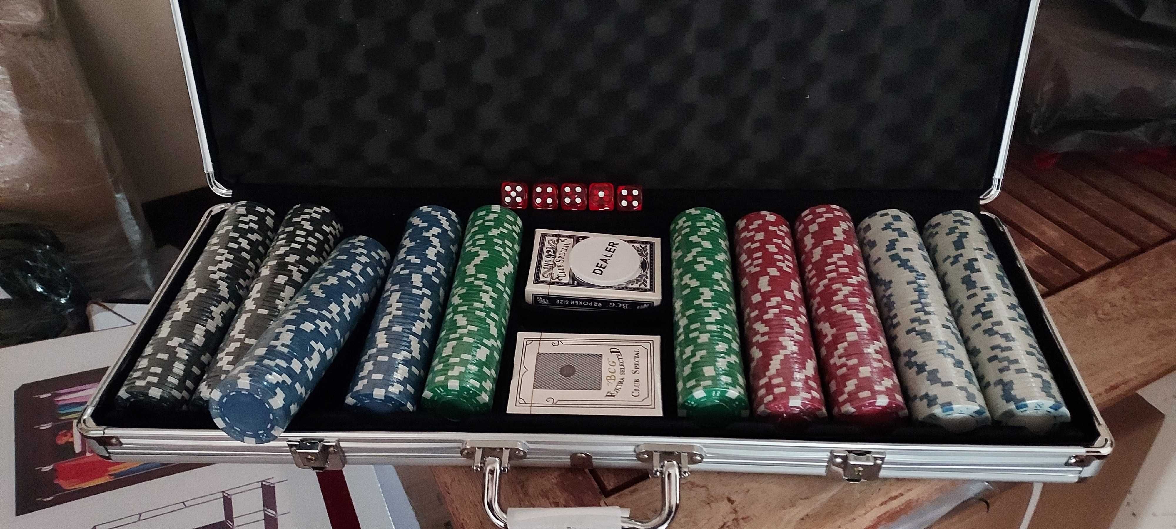 Set poker 500 jetoane de 11,5 gr,  neimprimate. Produs nou.