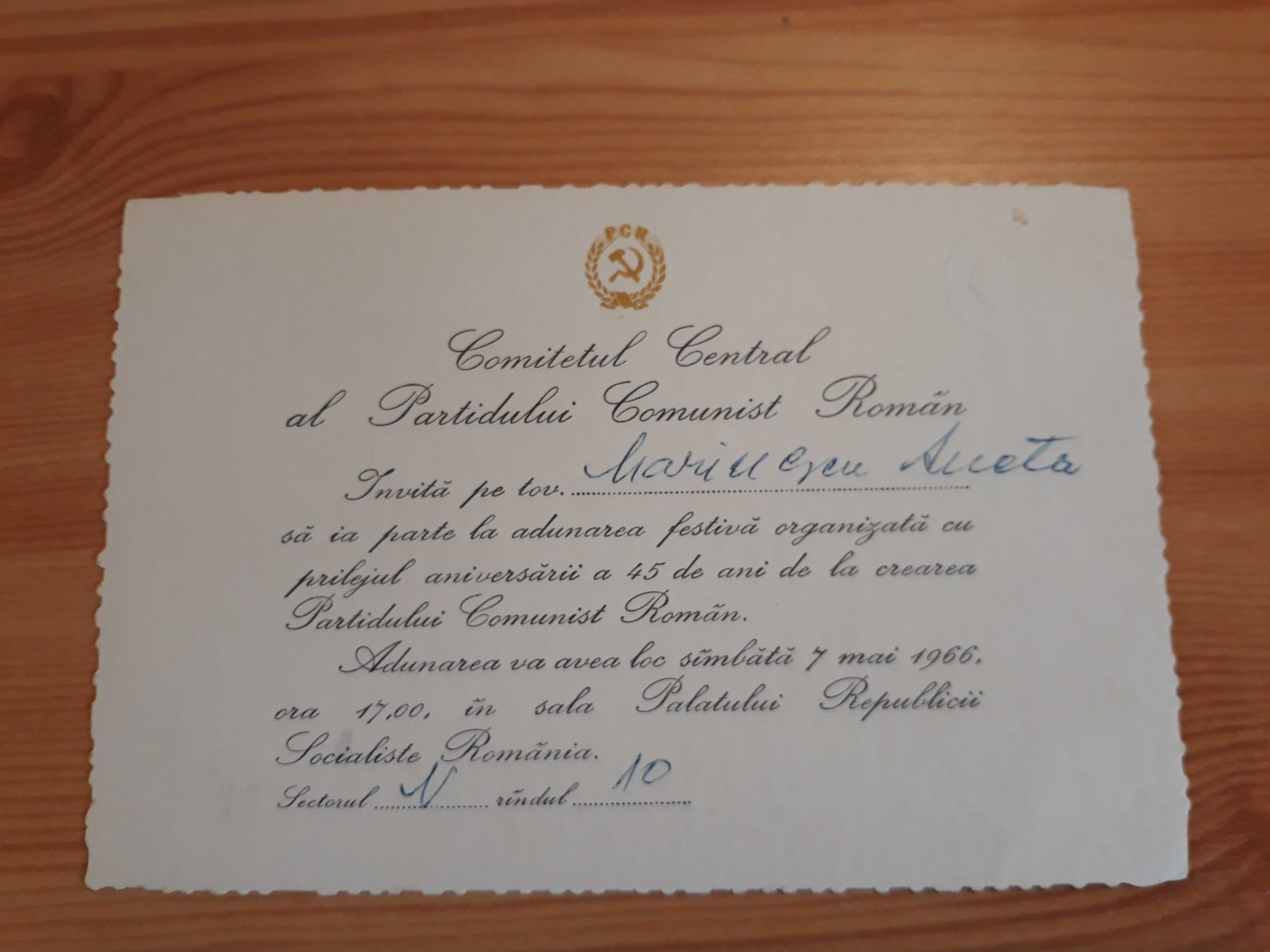 Invitație - 1966