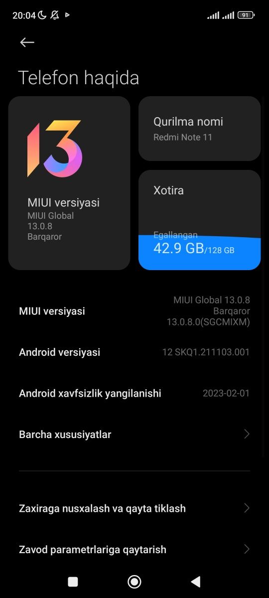 Xiaomi Redmi  Note 11  6+2/128GB