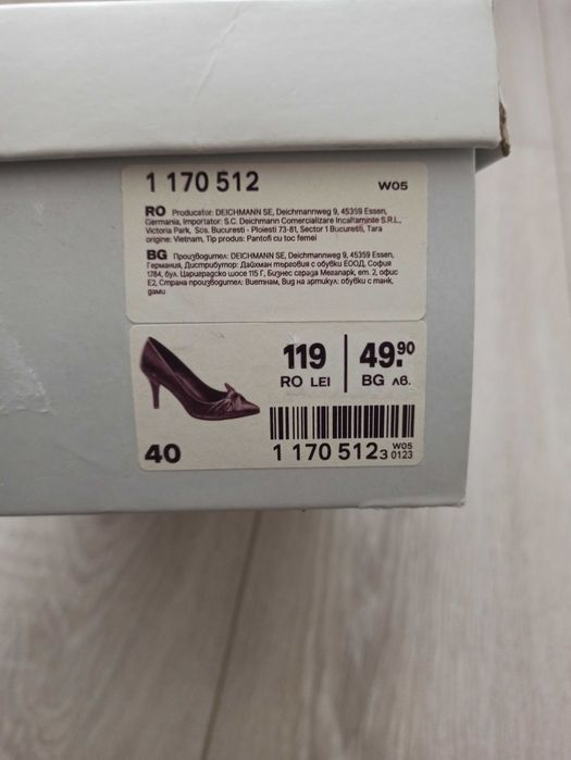 Pantofi Stiletto cu fundiță mărime 40
