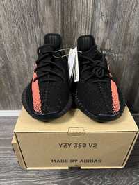 Yeezy 350 Core Black Red Stripe 40