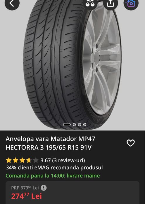 Cauciucuri, anvelope vara, Matador 195/65/15