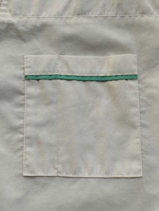 Дамска медицинска туника EМЕЛИ, бяла със зелени кантове, размер L