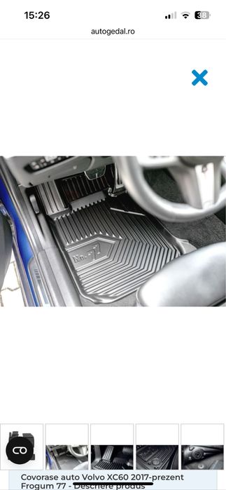 Covorase auto Volvo XC60 2017-prezent Frogum 77