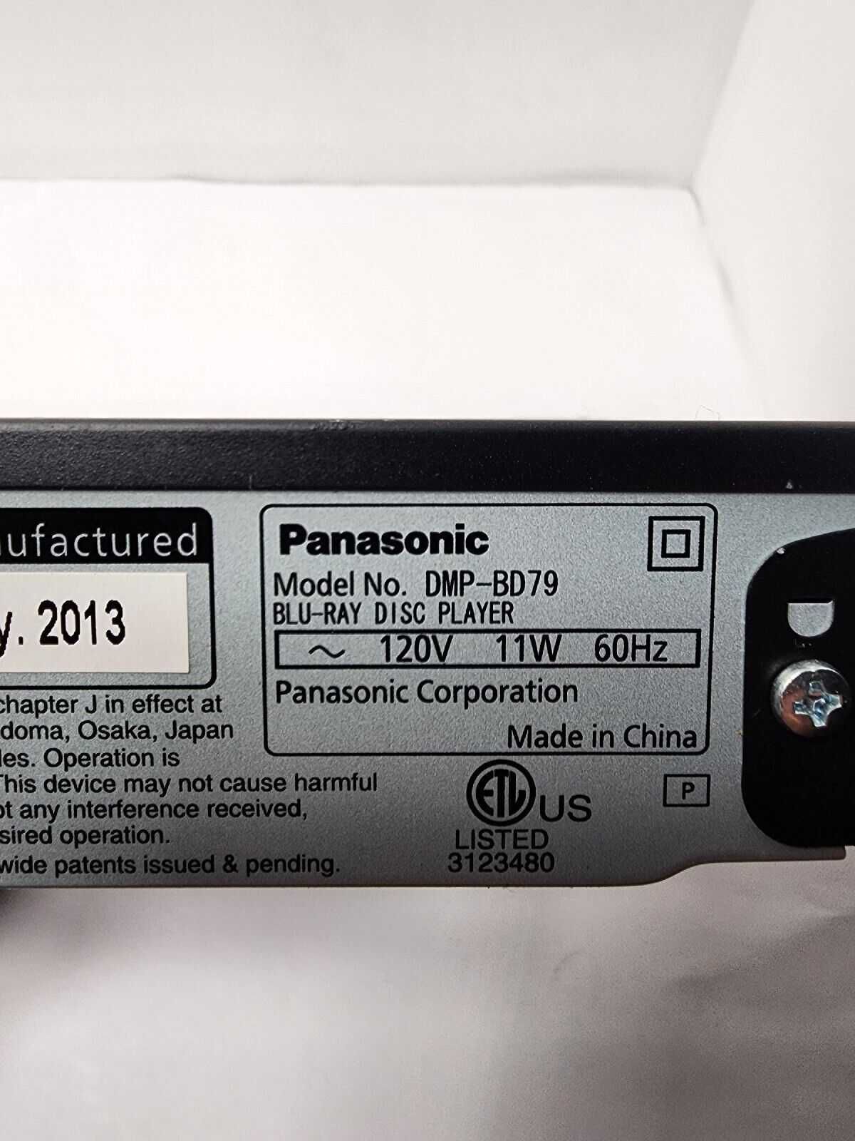 Panasonic  Blu-Ray Player