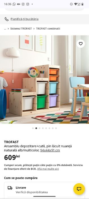 Ikea trofast cadru raft depozitare lemn masiv nou scarita