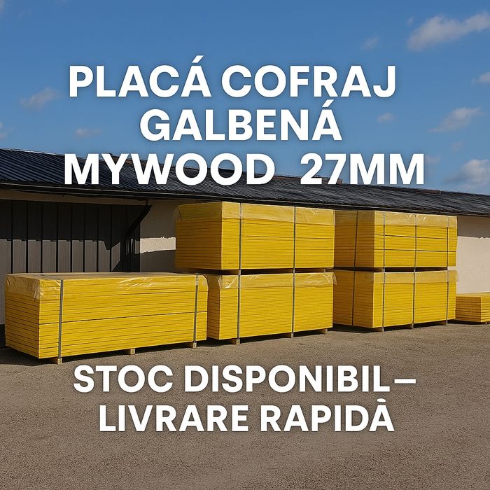 Placă cofraj galbenă 27mm tip Doka – marca MyWood