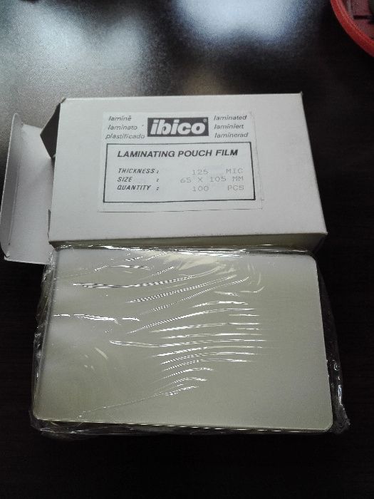 Десет опаковки по 100бр. ламинатно фолио ИБИКО 65/105,125 микрона