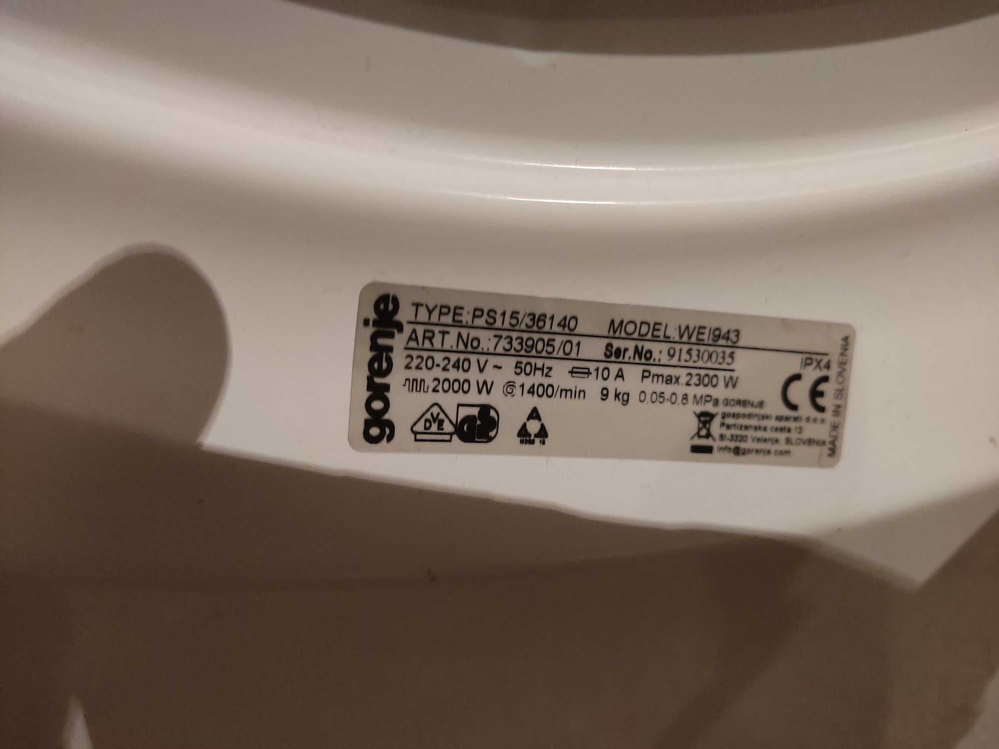 Пералня Gorenje WEI943 за резервни части