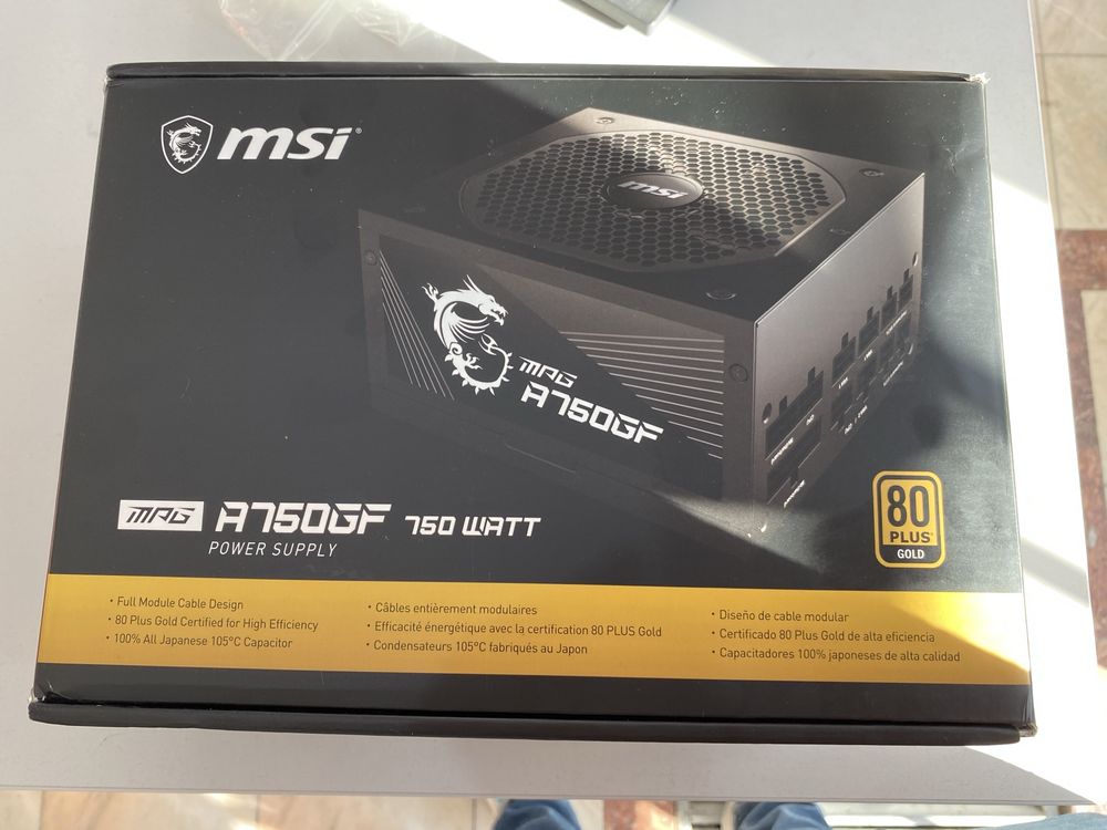 Sursa MSI MPG A750GF, 80 PLUS® Gold, 750W, PFC Activ