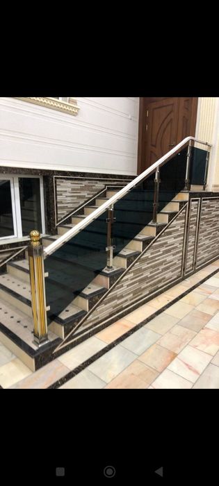 Стеклянные перила колйонный мастери