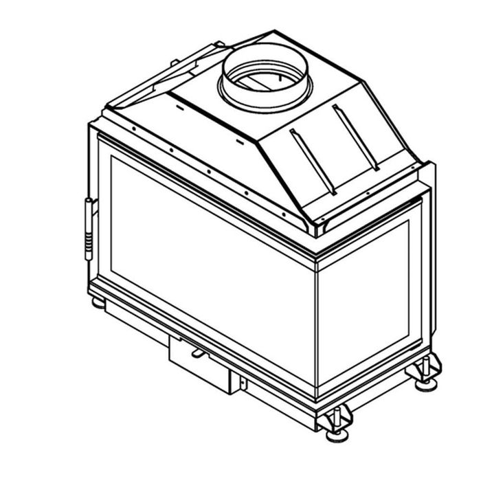 Focar de semineu pe lemne- QUATTRO 80 dreapta/ stanga Open Side