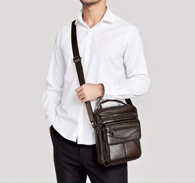 -15%Промоция• Ежедневна, Стилна и Практична мъжка кожена Blac’k*чанта!