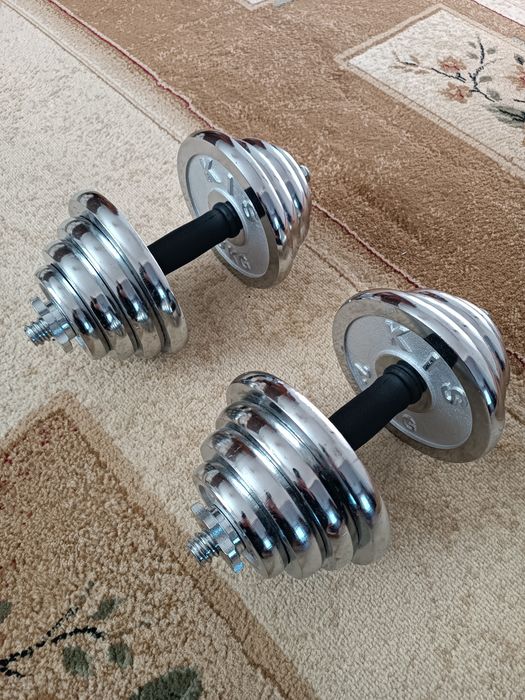 Гантели новые хромированные. 30 кг