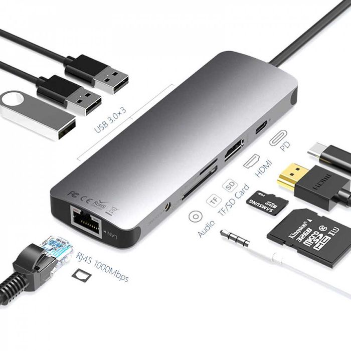 Hub adaptor USB TYPE-C, 9 in1