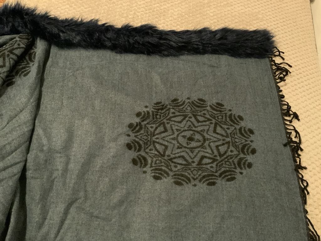 Poncho din Casmir bleumarin, Marime universala
