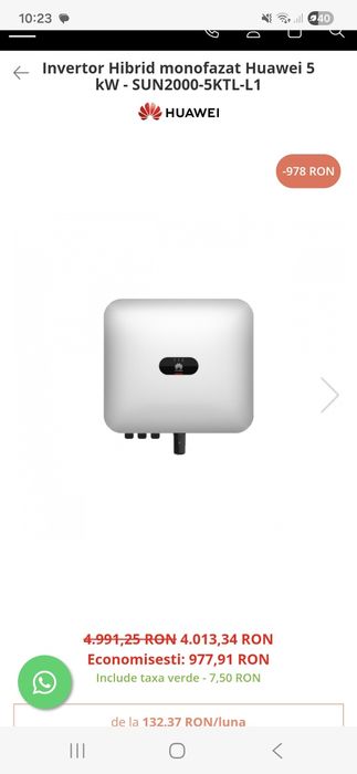 Invertor huawei sun2000 5ktl NOU