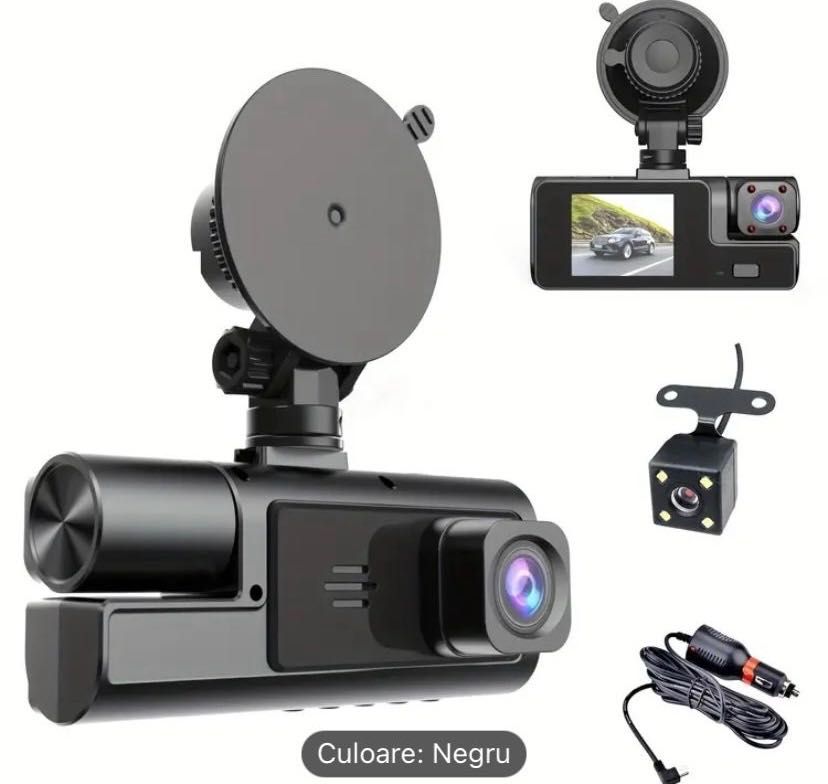 Cameră de bord HD cu 3 camere + card 32 GB