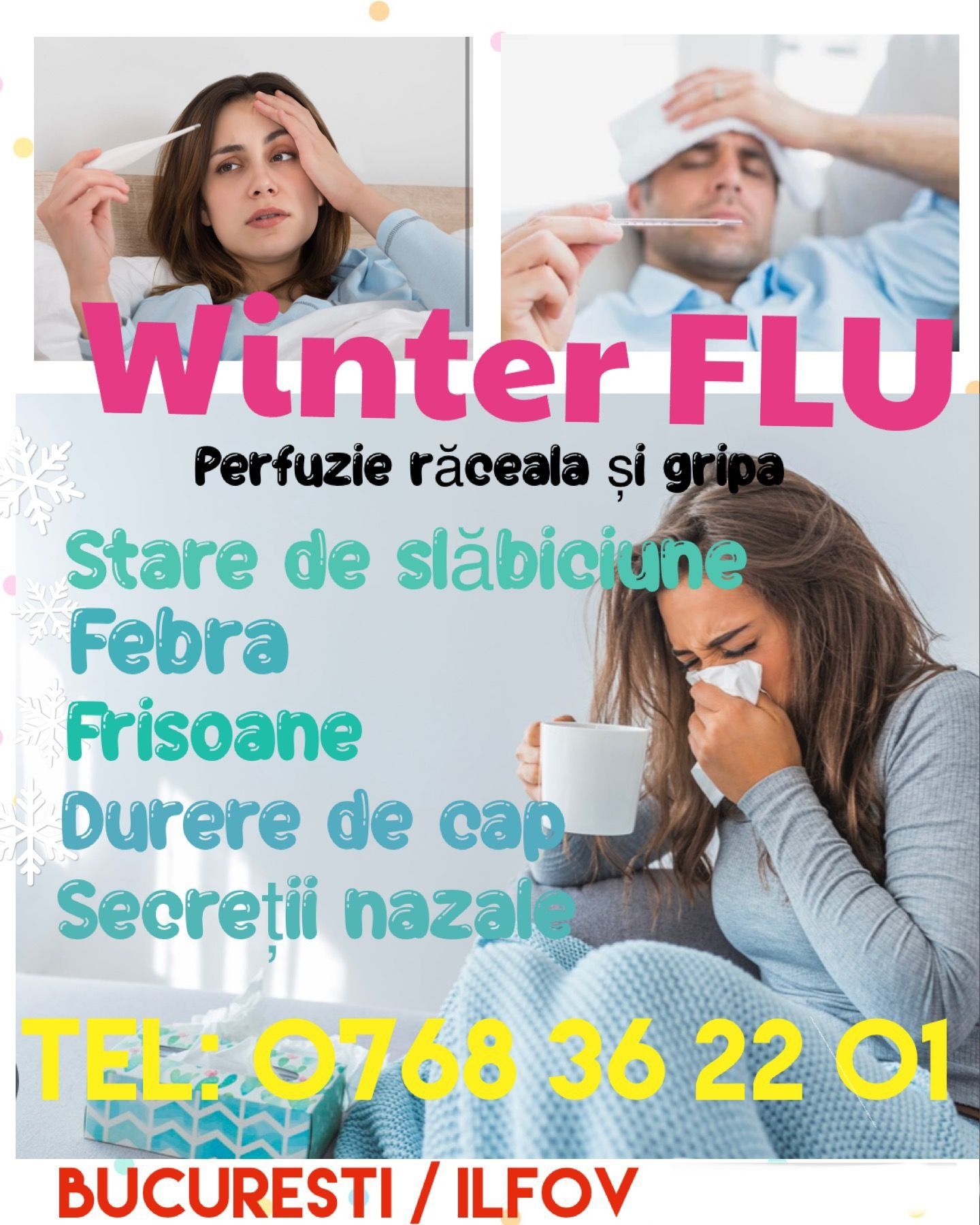 Servicii medicale la domiciliu: Perfuzii, Scoaterea firelor, Clisma