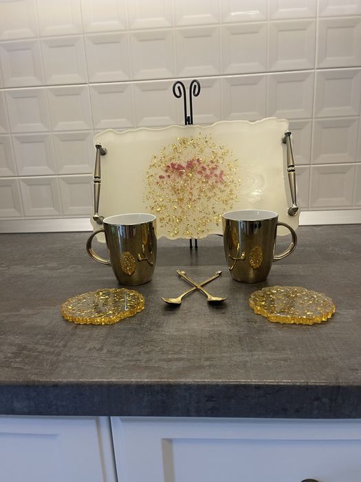 Set Tavă de servire din rășină