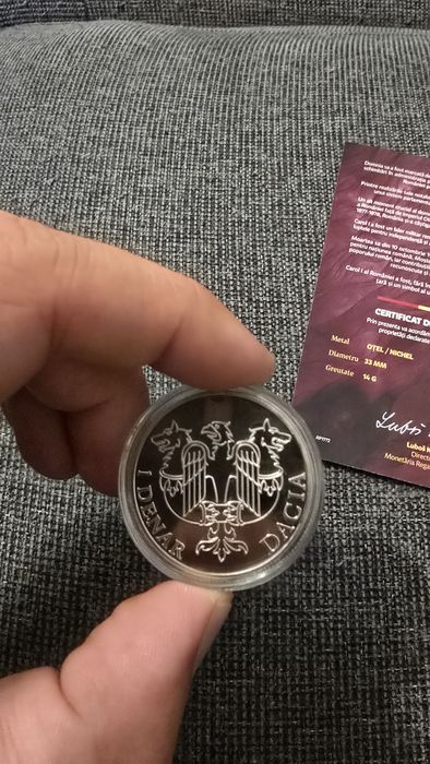 Moneda Carol I cu certificat