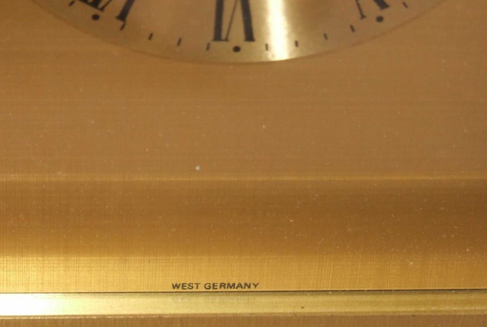 Ceas de birou STAIGER: bronz, geam cristal, Made in Germany, IMPECABIL