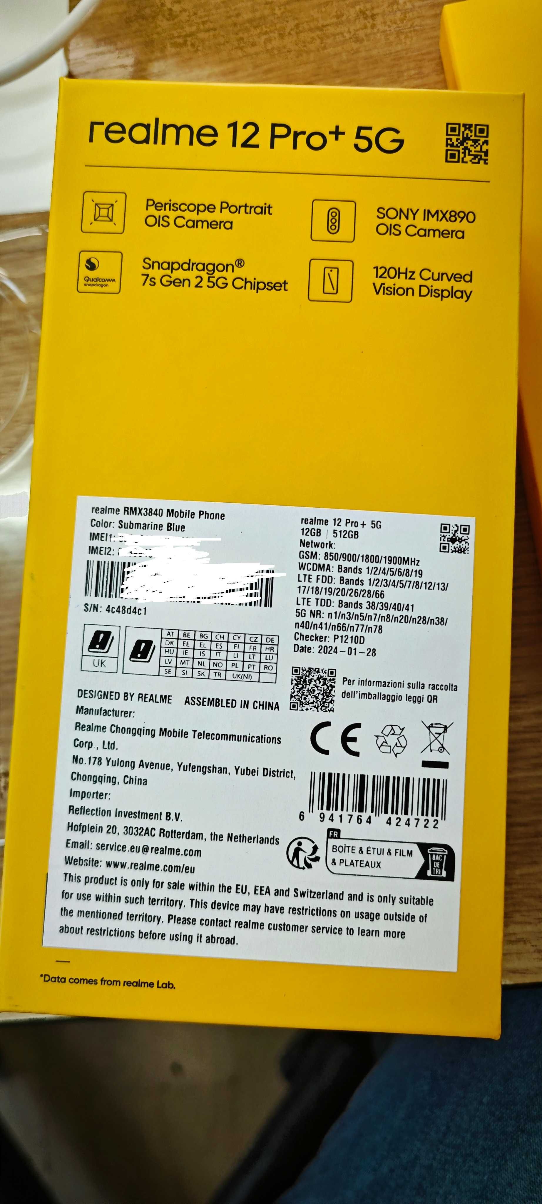 REALME 12 PRO+ BLUE RMX3840 6.70 ", 512 GB, RAM 12 GB
