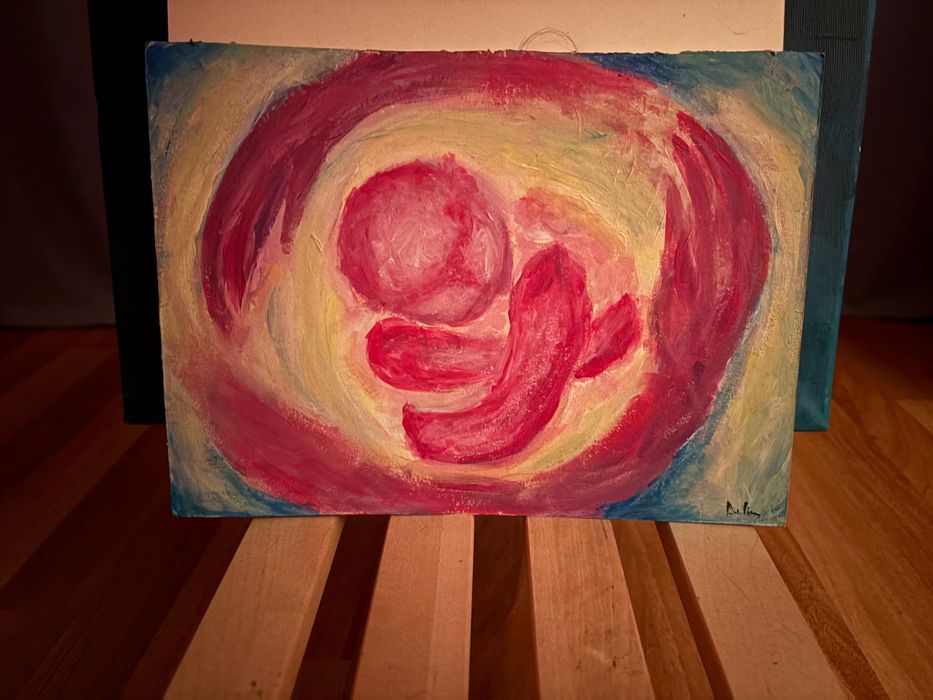 tablou pictat manul “FIRST HOME”